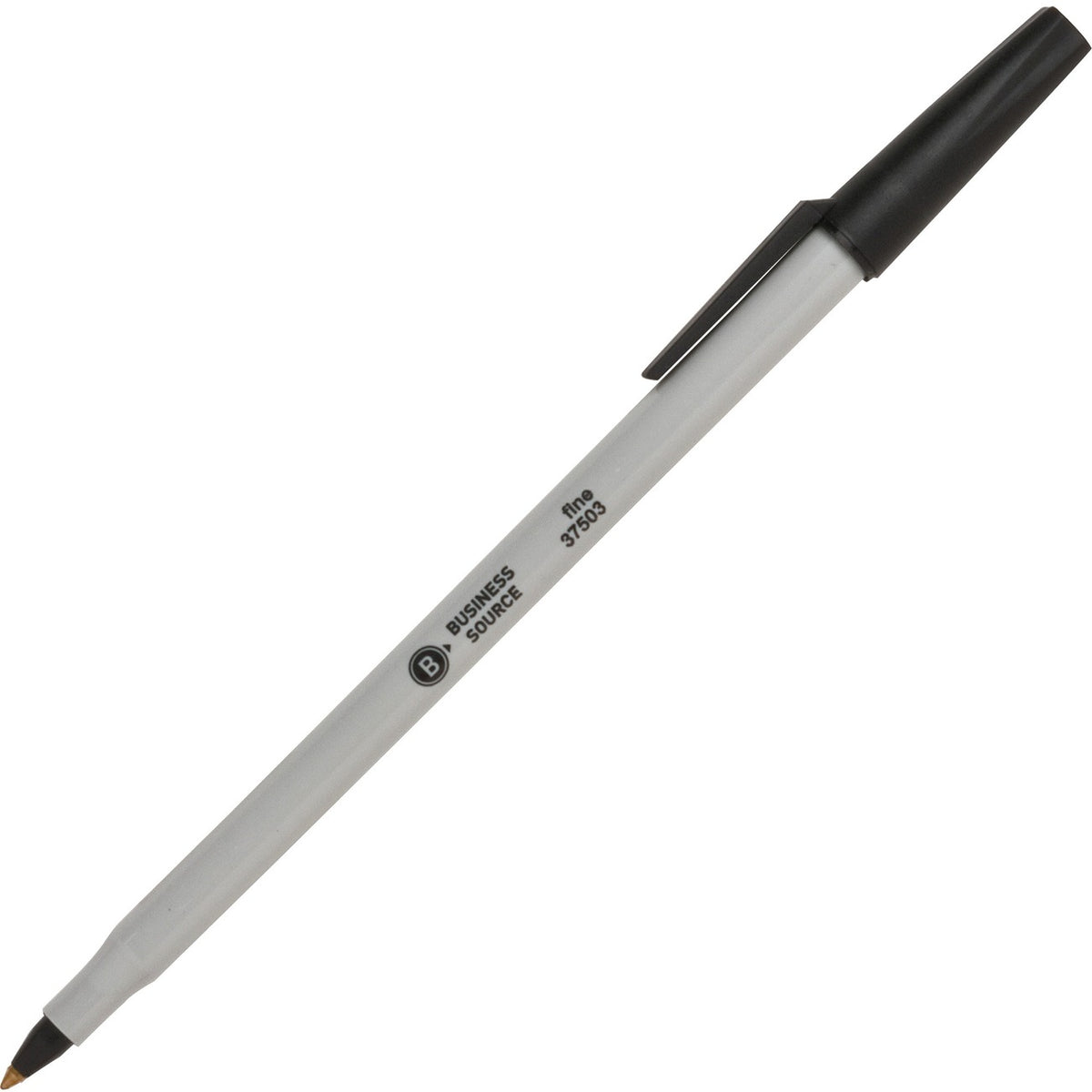 Business Source Pen Ballpoint Stick Fine Bk