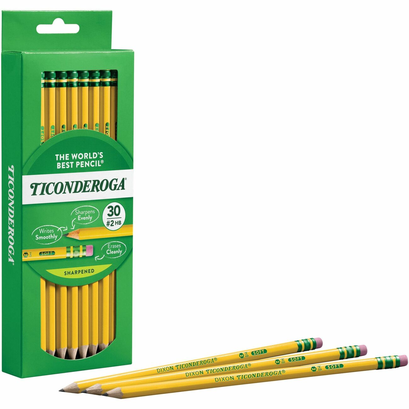 Dixon Ticonderoga Pencil Wood #2 Preshrp 30Ct