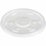 Dart 10 oz HIPS Plastic Straw-Slotted Lid - Translucent
