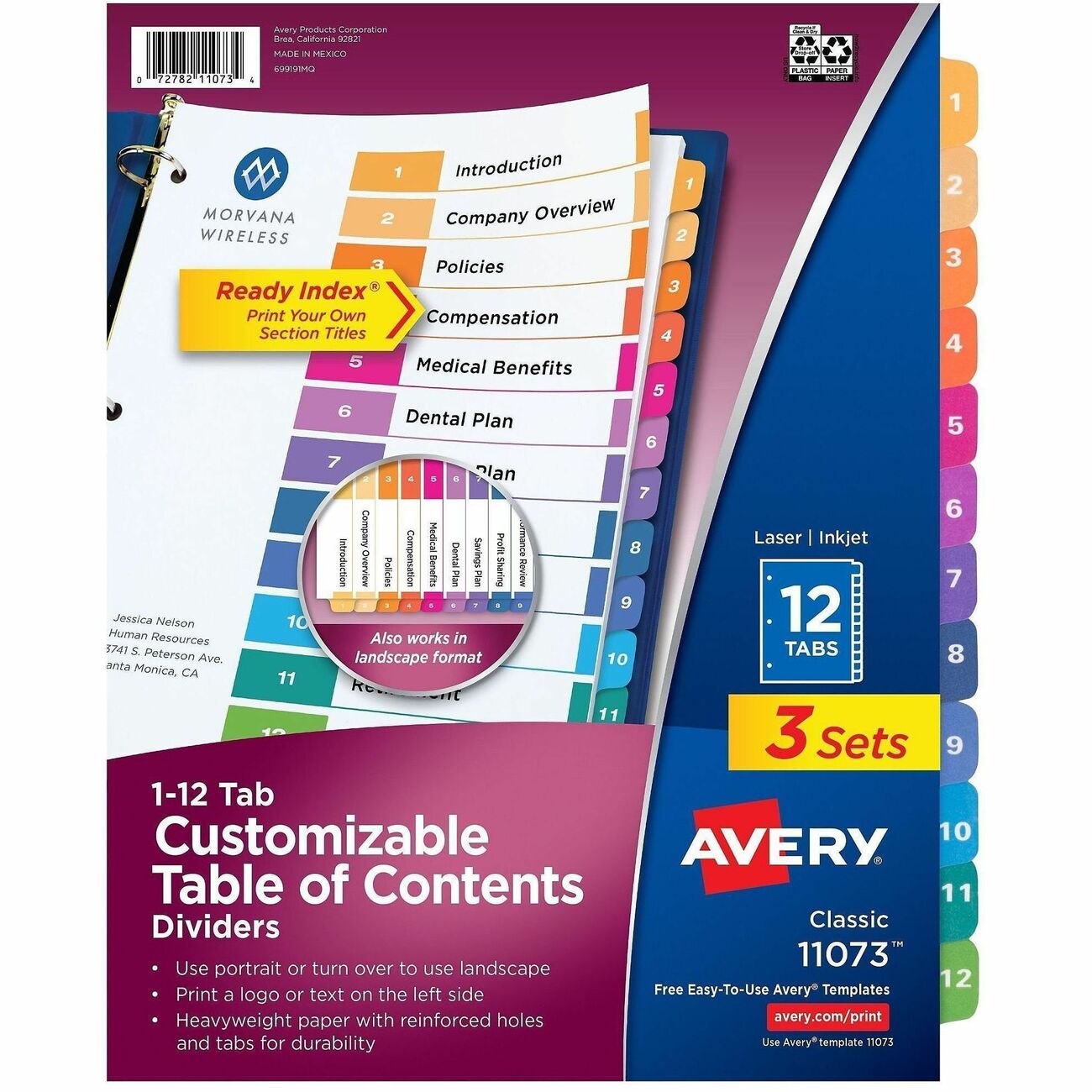 Avery Paper Dividers, 12-Tab