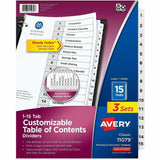 Avery Dividers, 15 Tabs, Ready Index (3 Sets of 11079)
