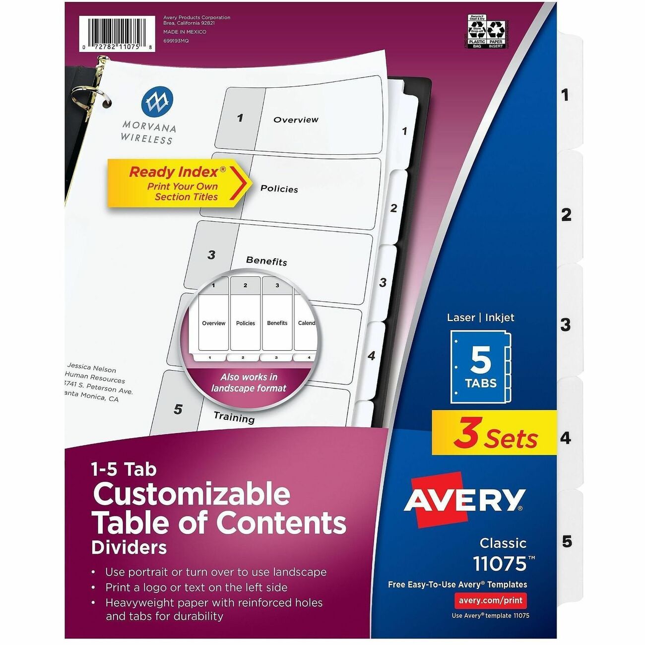 Avery Divider Index 5Tab
