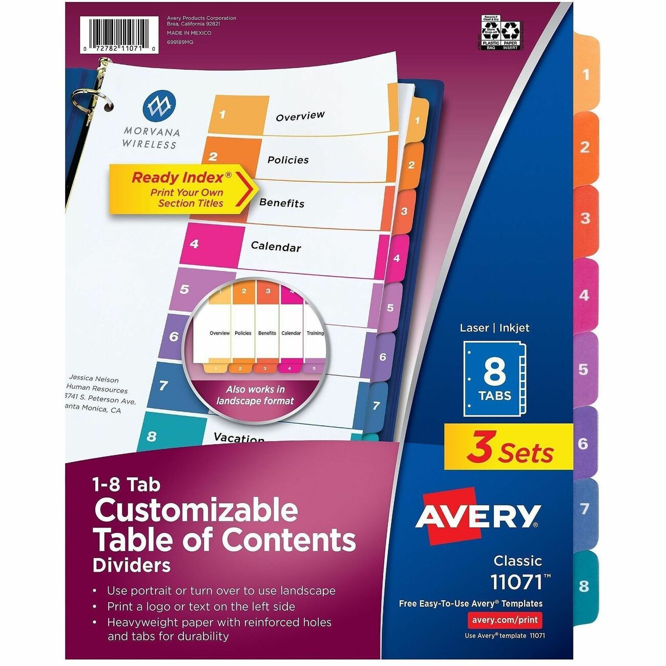 Avery Paper Dividers, 8-Tab