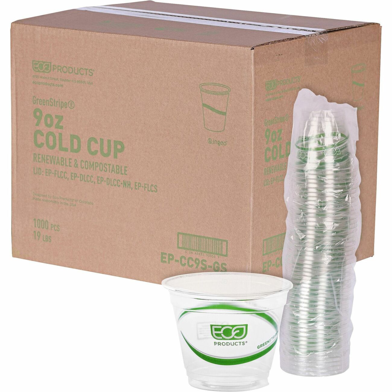 Cup 9Oz Gn Strpe Corn Cr