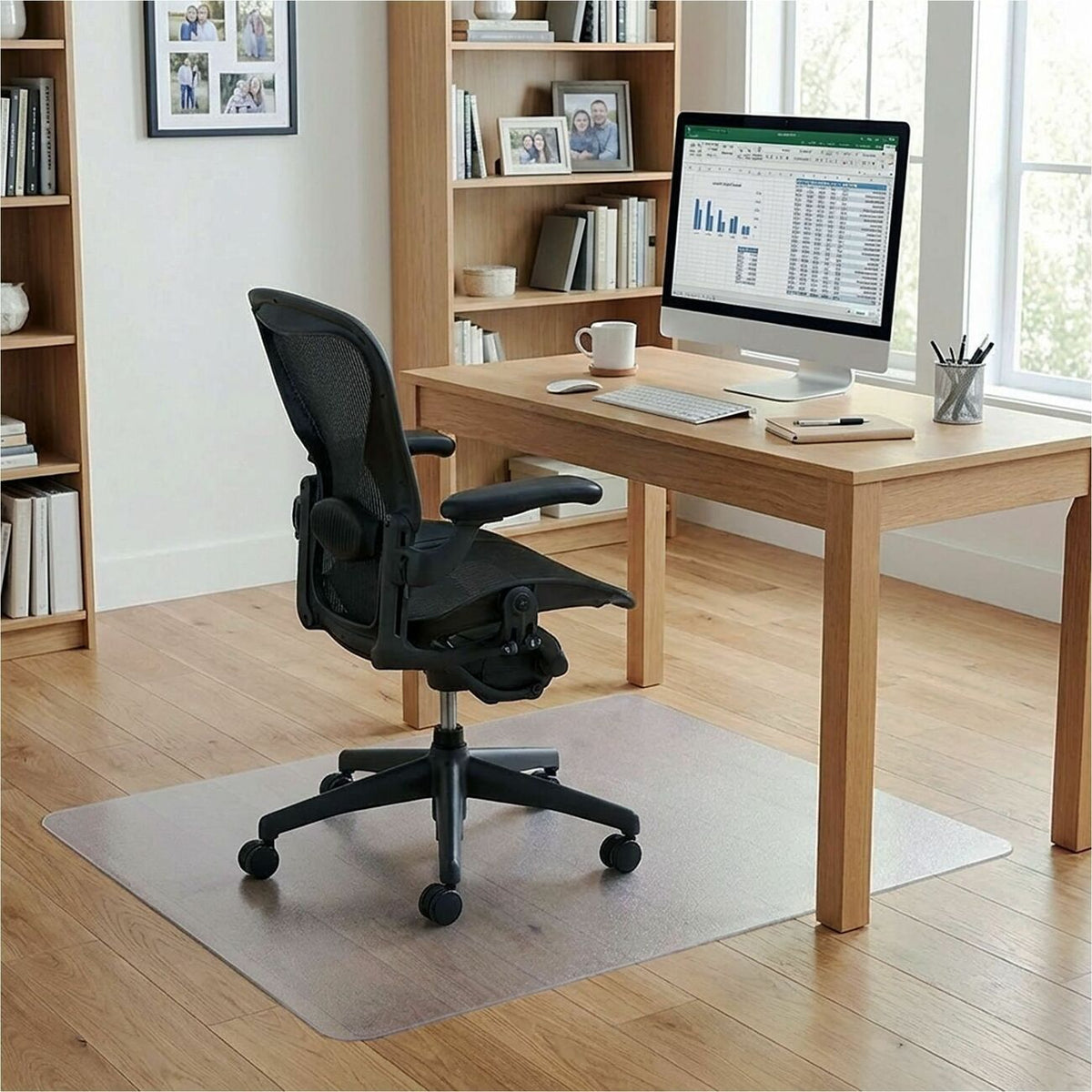 Lorell Rectangular Non-Studded Chair Mat for Hard Floors - 36" x 48"