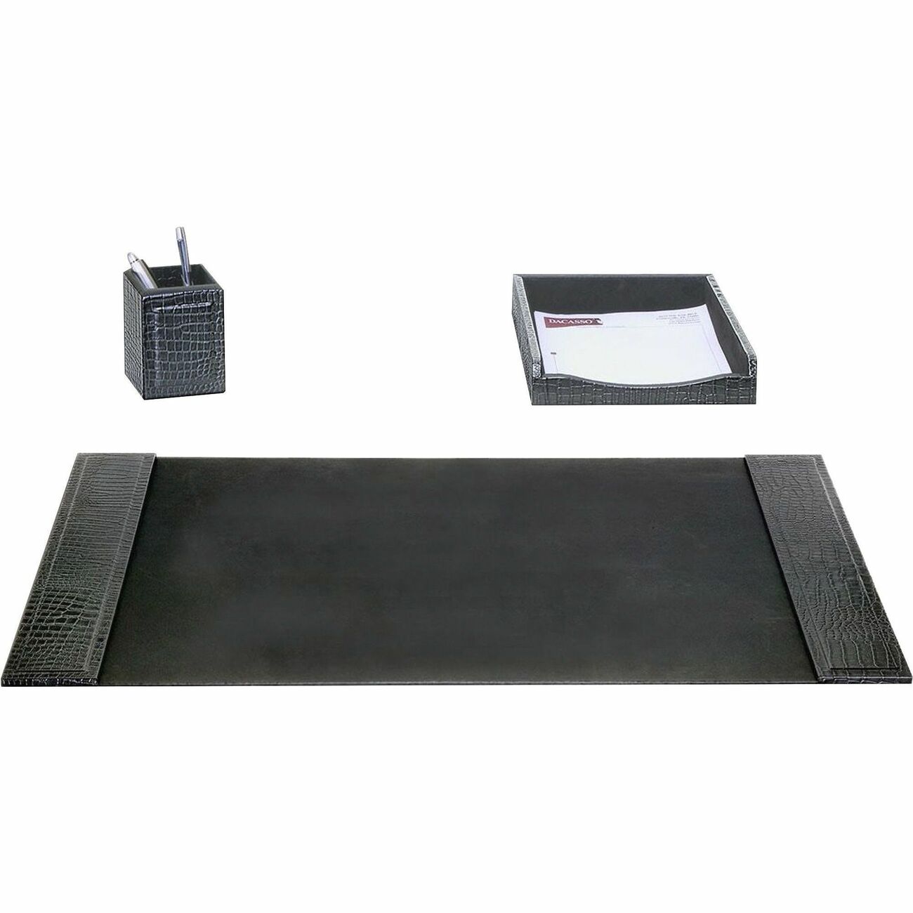 Dsk St Lthr Crocemb Bk 3Pc