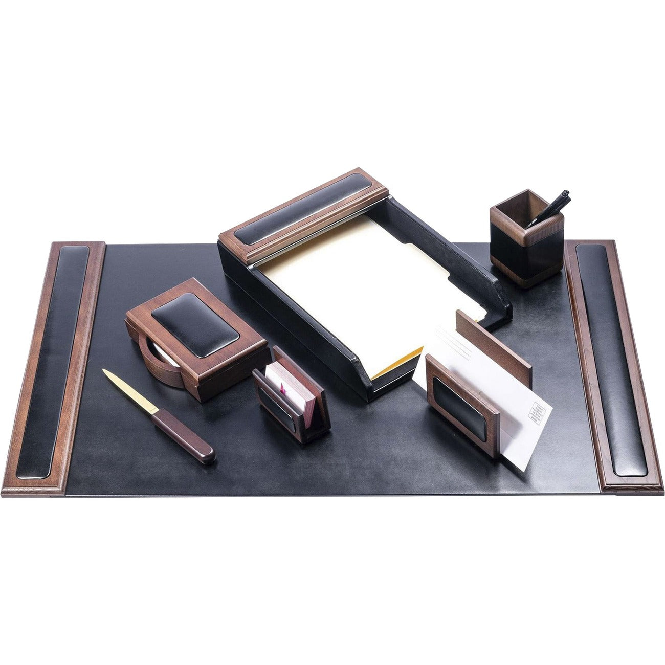 Dsk St Walnut Lthr 7Pc