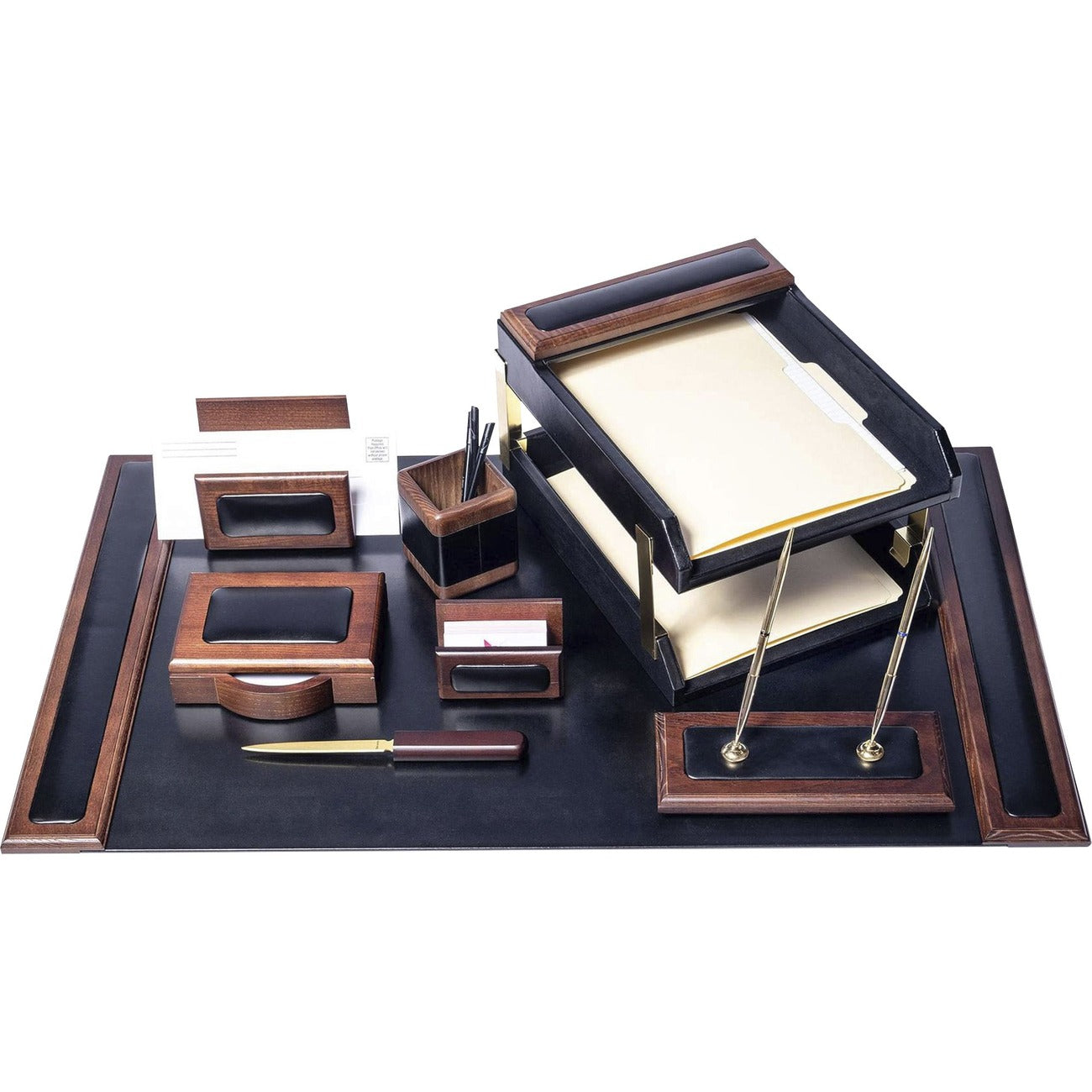 Dsk St Walnut Lthr 10Pc
