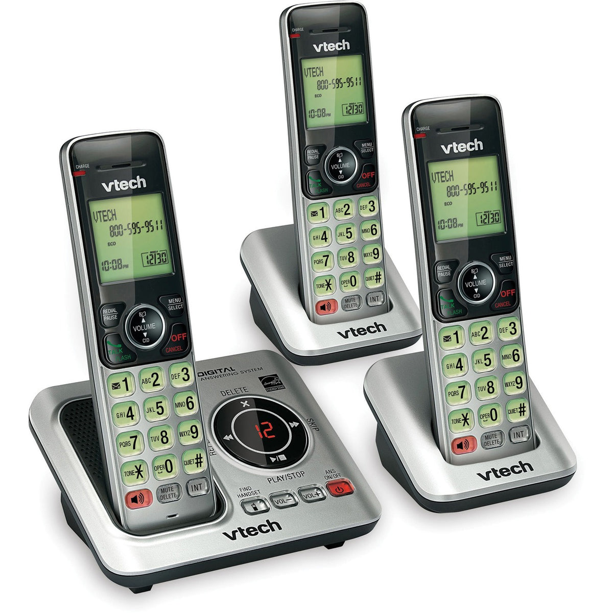 VTech CS6629-3 DECT 6.0 Cordless Phone - Silver