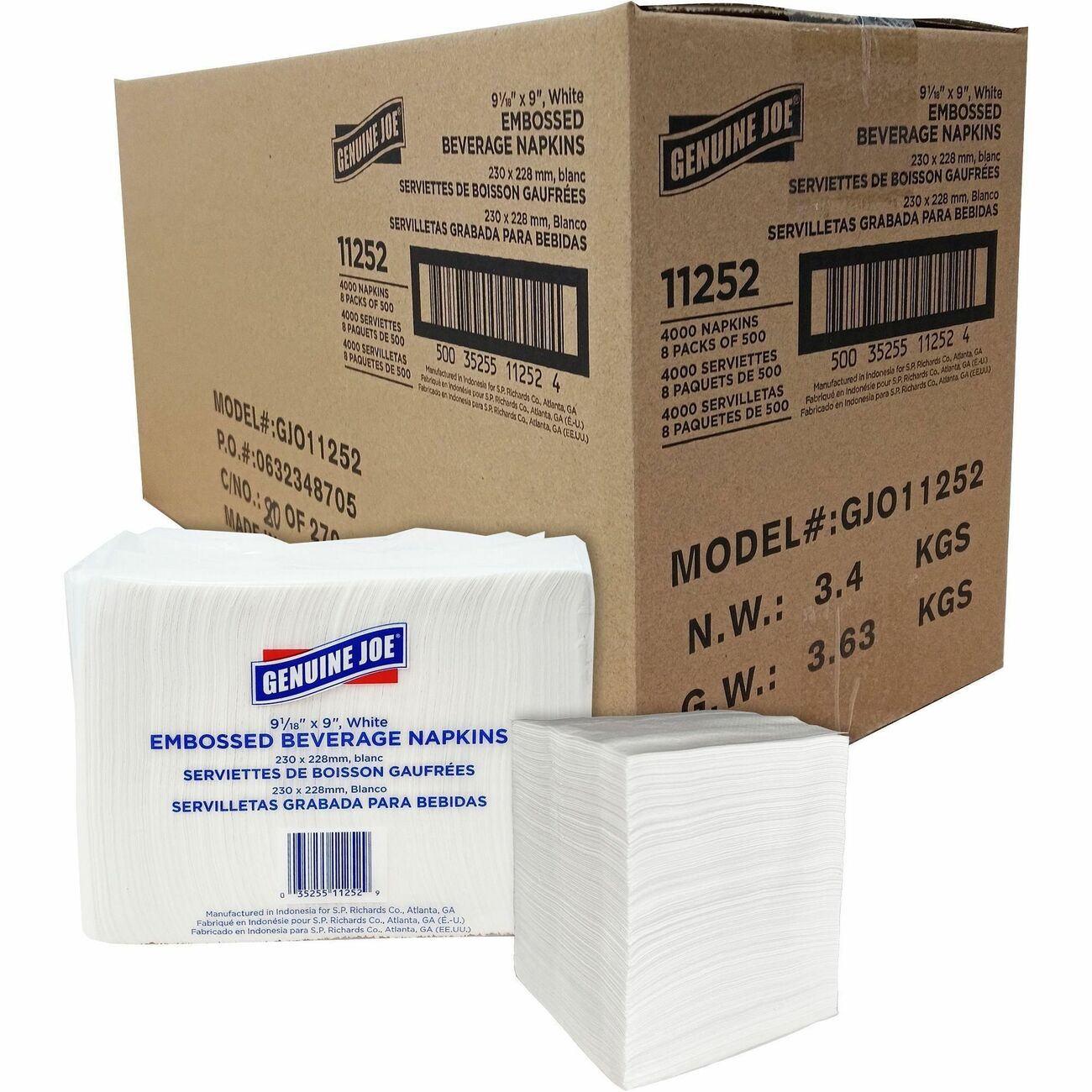 Genuine Joe Napkin Beverage 9.5X9.25