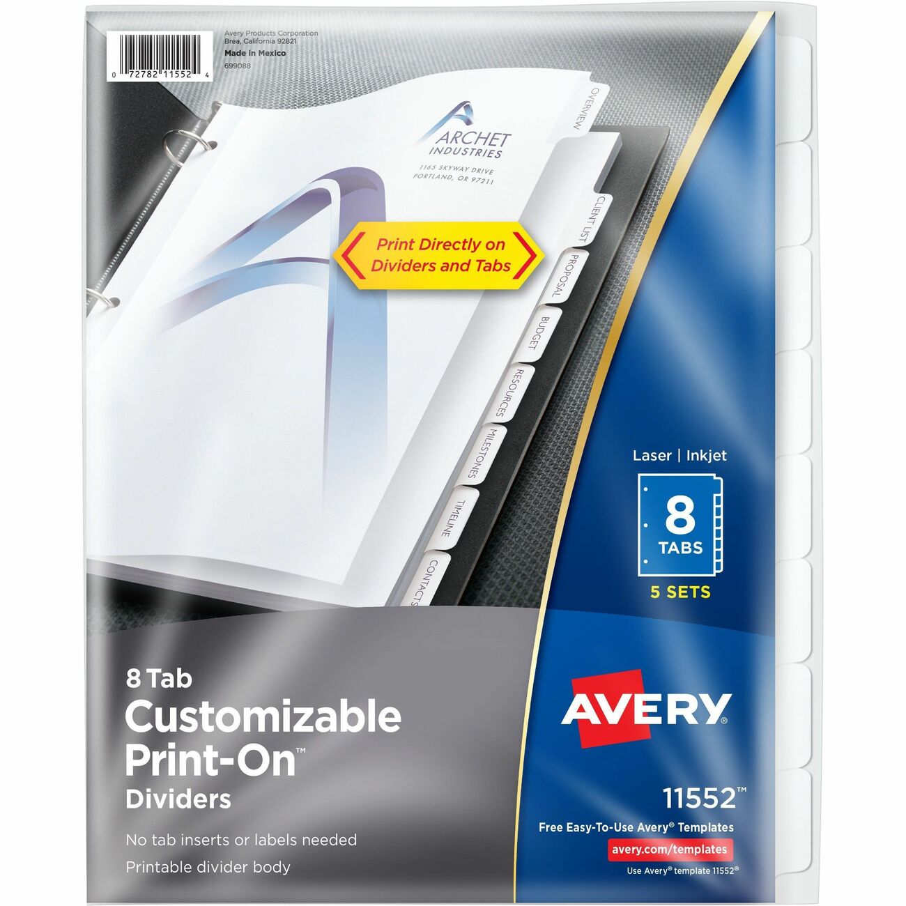 Avery Dividers Print-On 8Tab 5Set