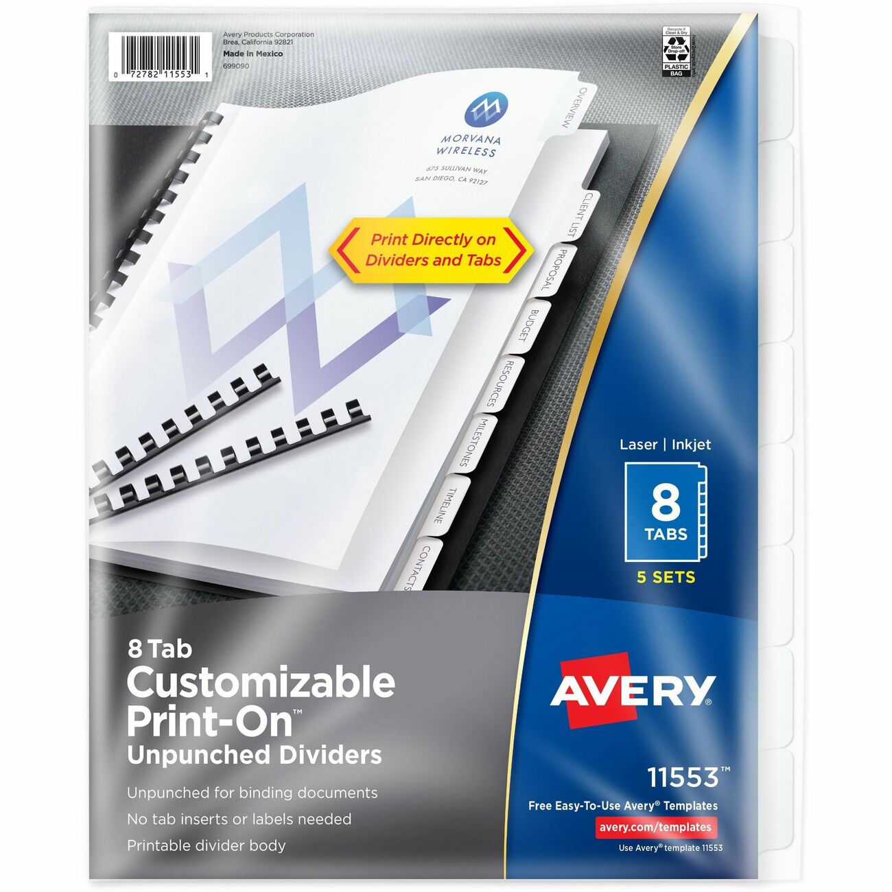 Avery Dividers Print-On 8Tab We