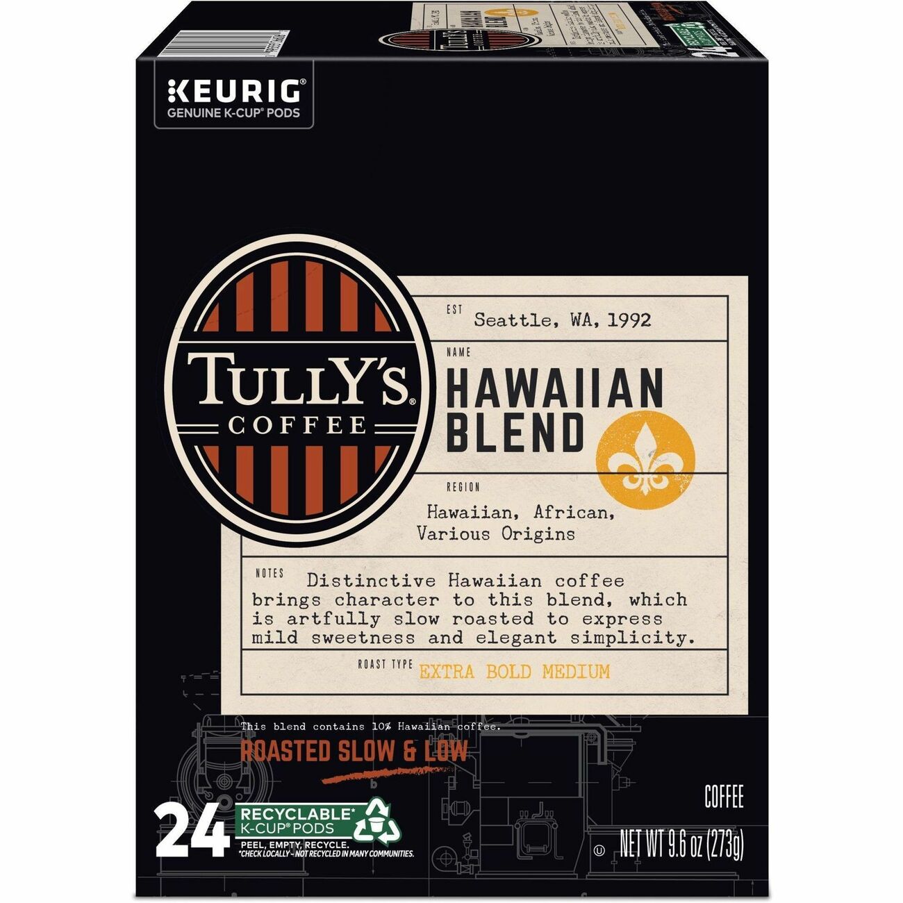 Kcup Tullys Hawaiian 24Bx
