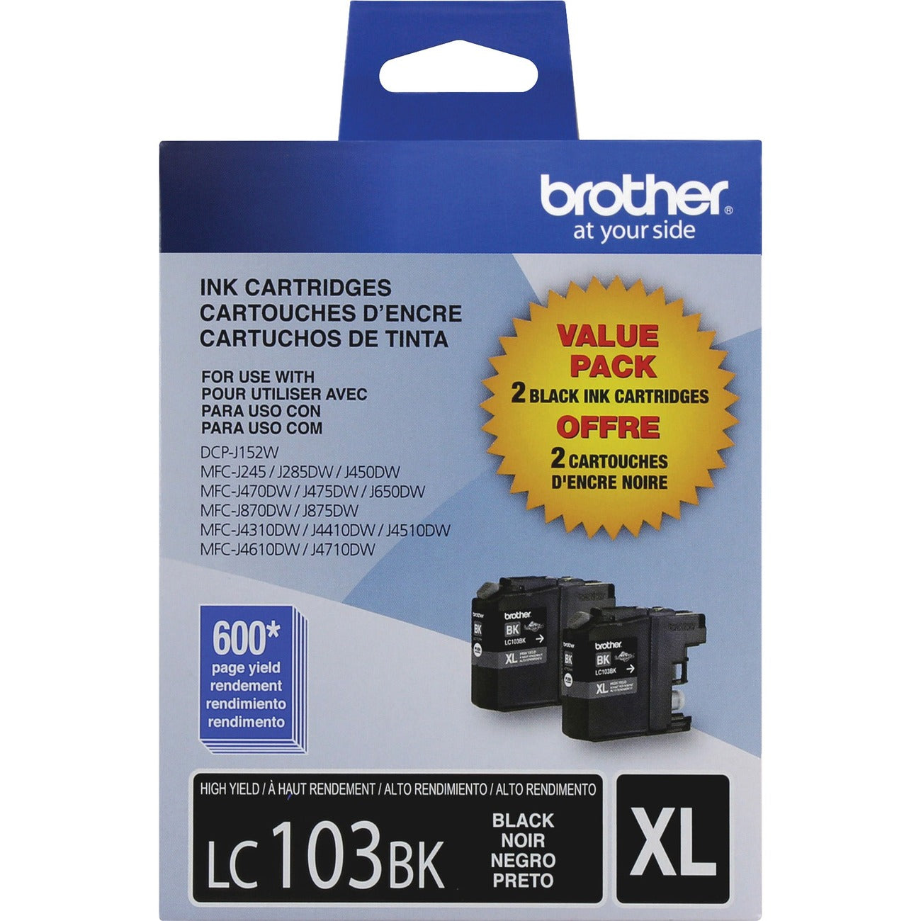 Brother Crtdgs Ink Bk 2 X 600 Pgs