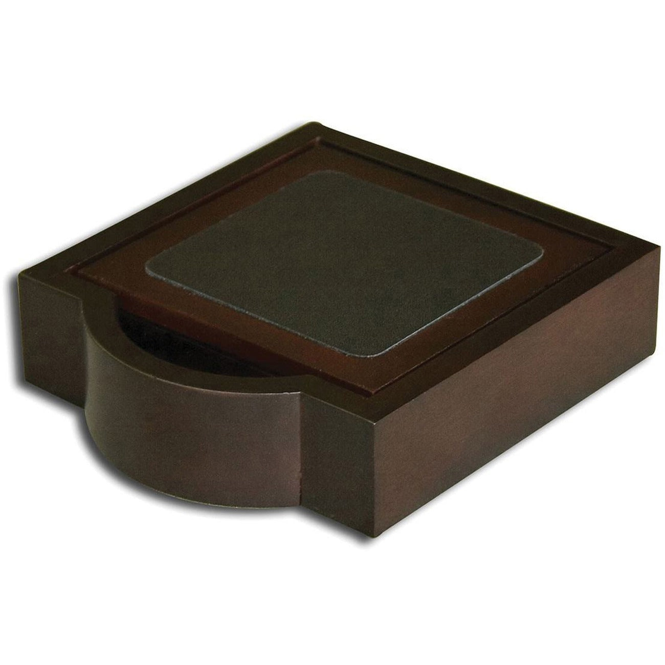 Set Coaster Lthr Walnut
