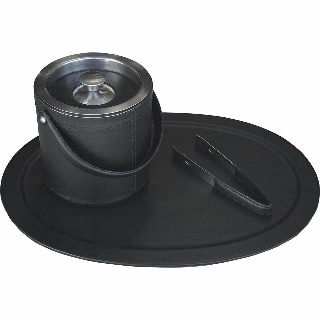 Bucket Ice Set Lthr Bk 3Pc