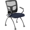 Lorell Mesh Back Nesting Training/Guest Chairs