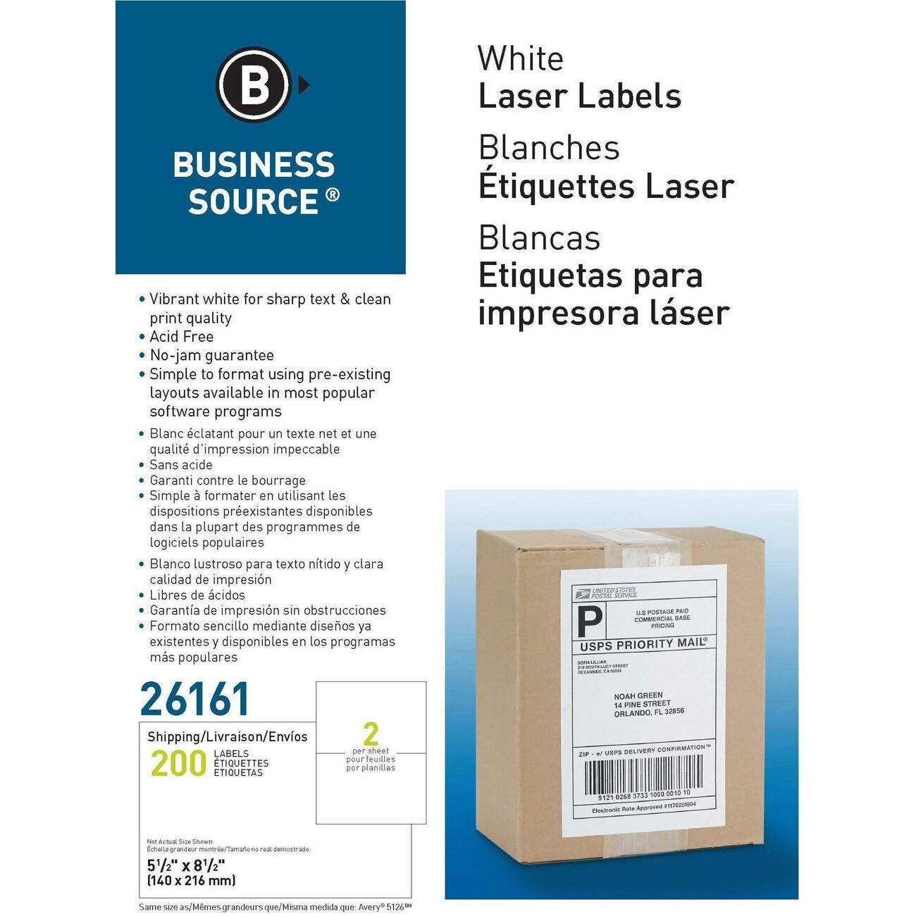 Business Source Label Ij/Lsr 5.5X8.5 We 200