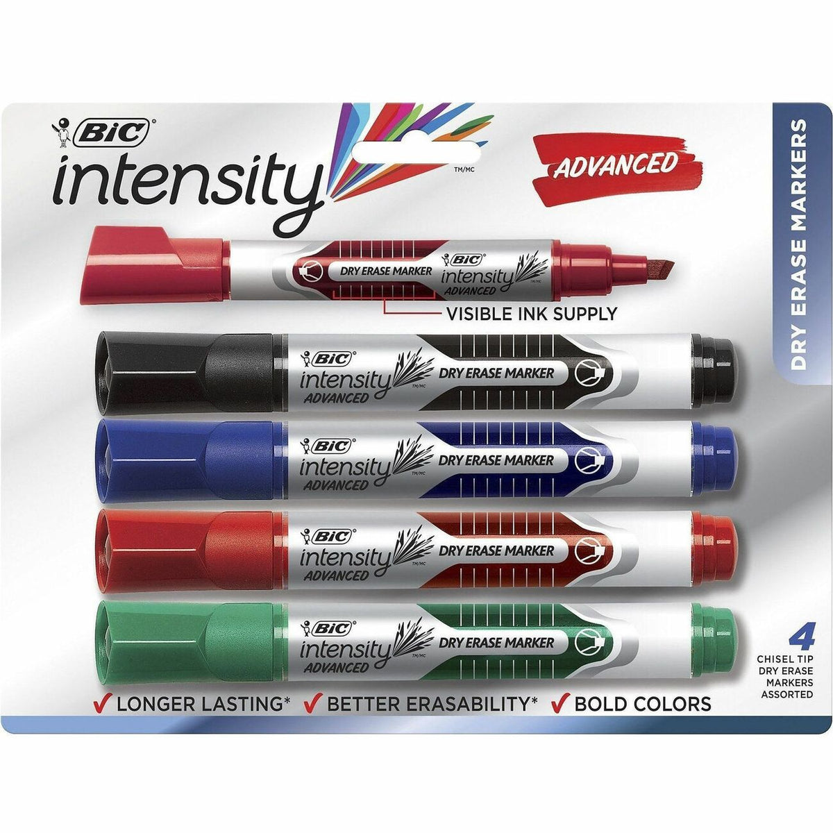 BIC Marker Dryerase Chisel 4Pk