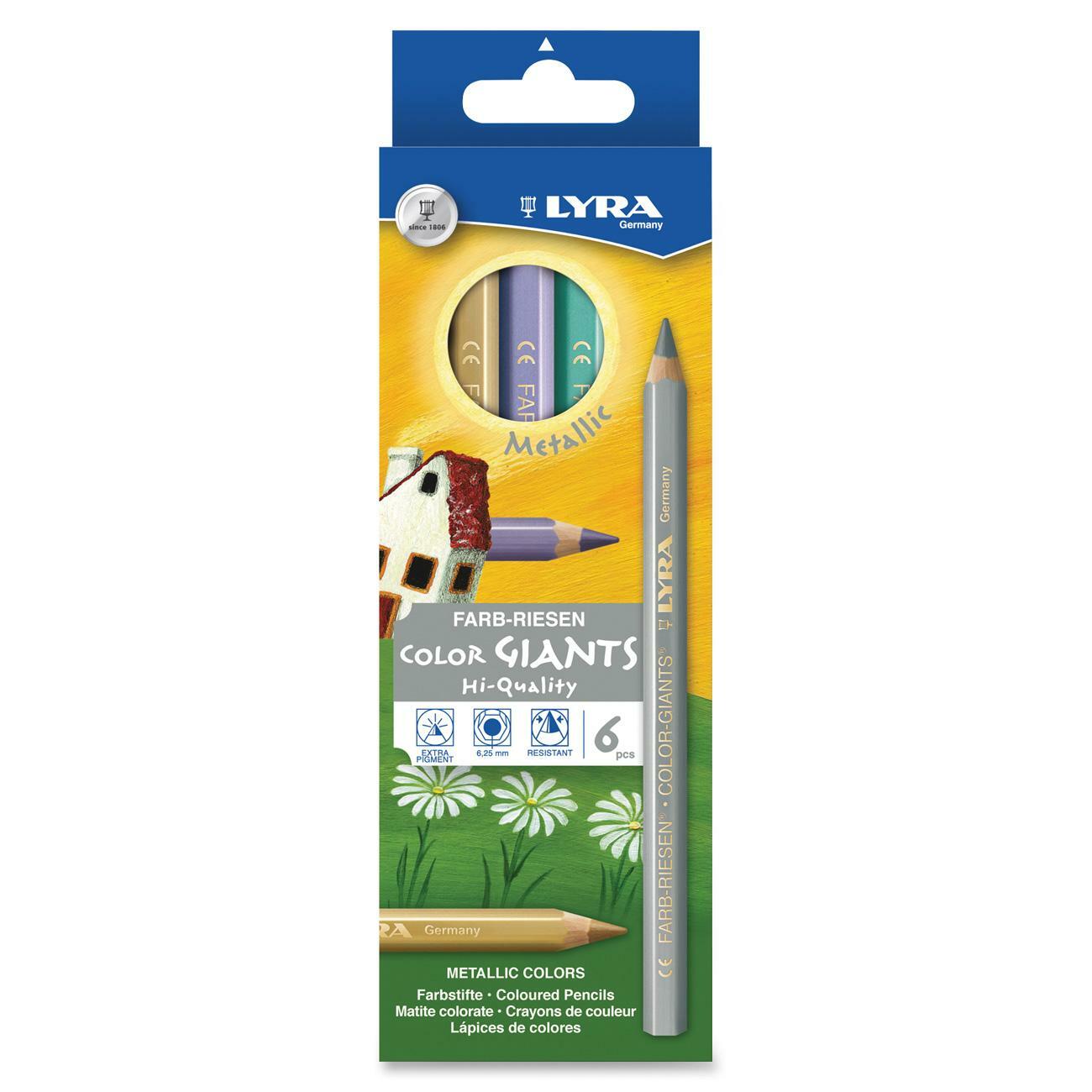Dixon Ticonderoga Pencil Colrd Mtllc 6Ct