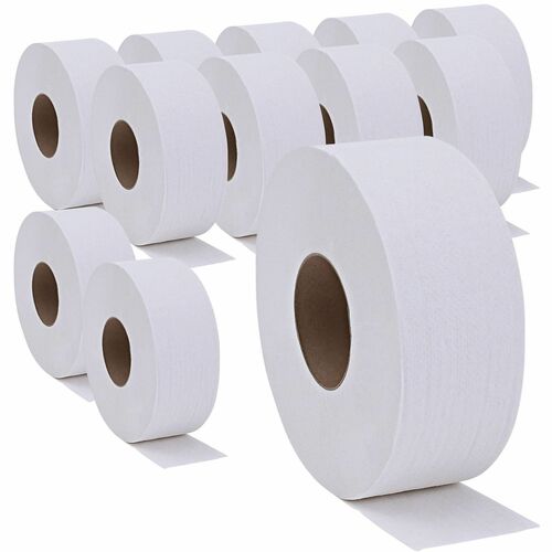 Genuine Joe Jumbo Roll Bath Tissue, 650', White