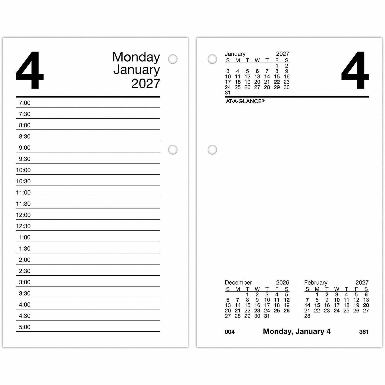AT-A-GLANCE Refill Calendr No Tabs Recy
