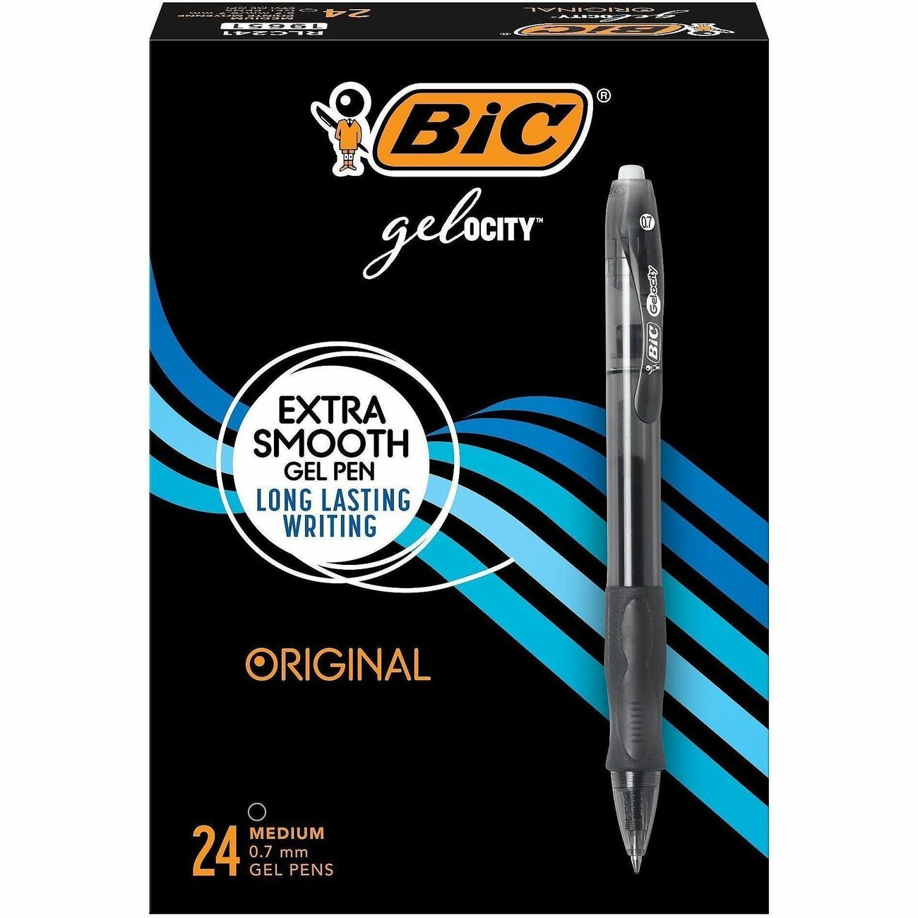BIC Pen Gelocity Rt 0.7 Bk 24Pk