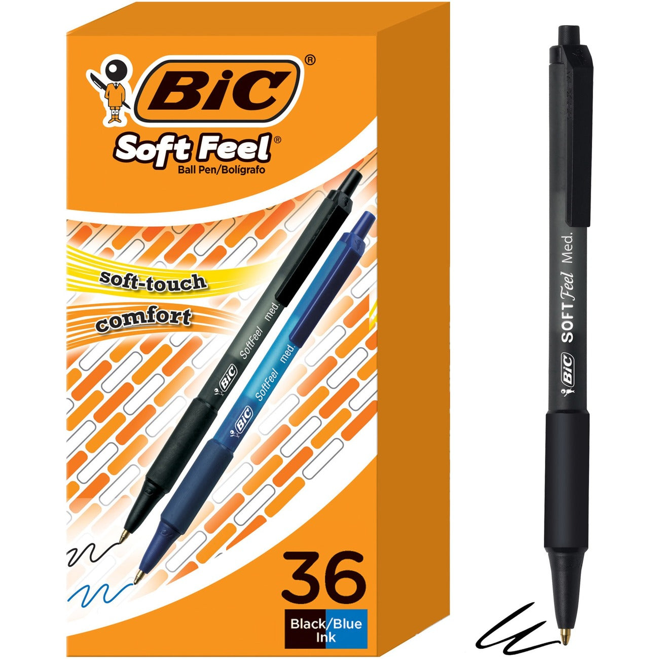 BIC Pen Softfeel Bp Md Ast 36Ct