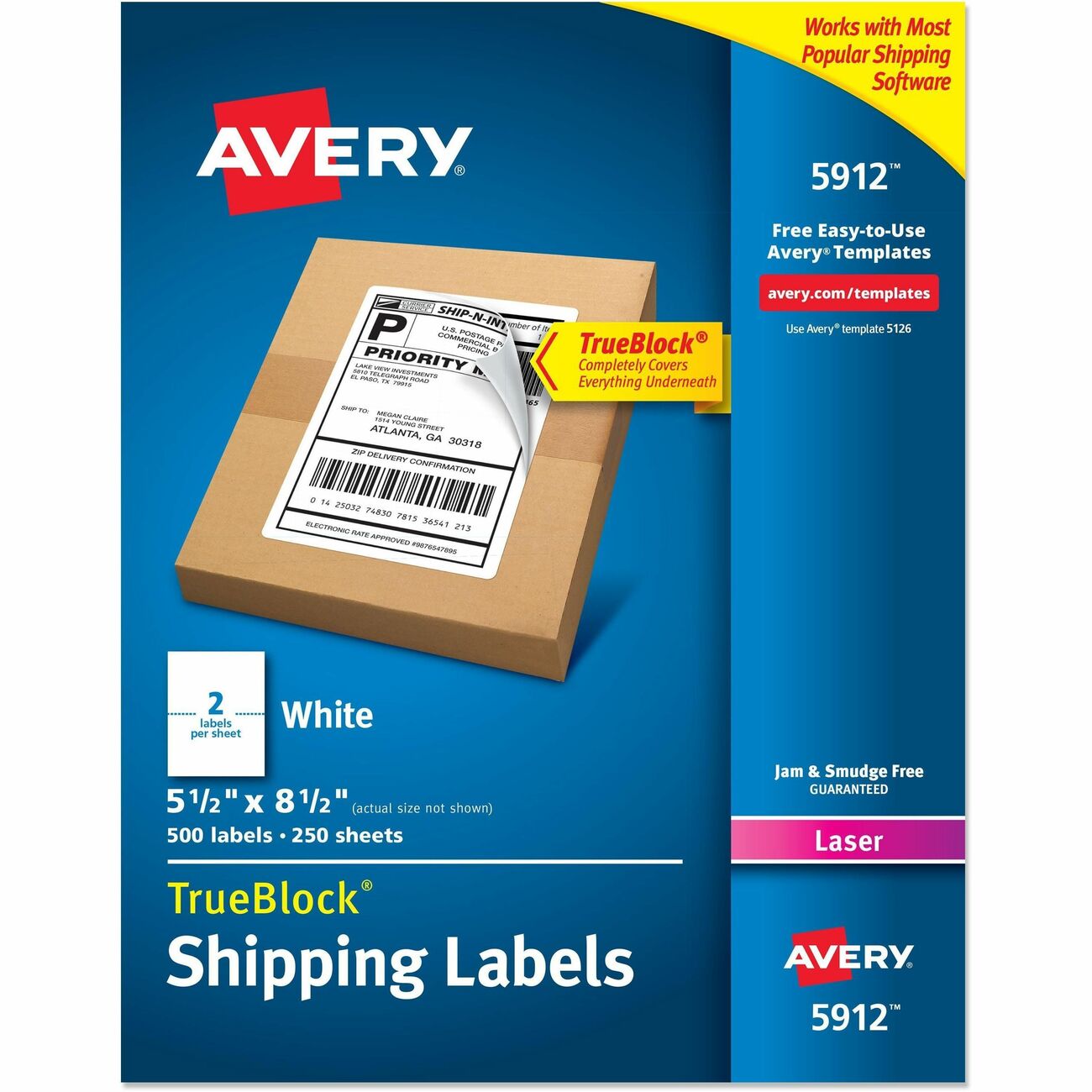 Avery Label Lsr Shpng 5.5X8.5 500
