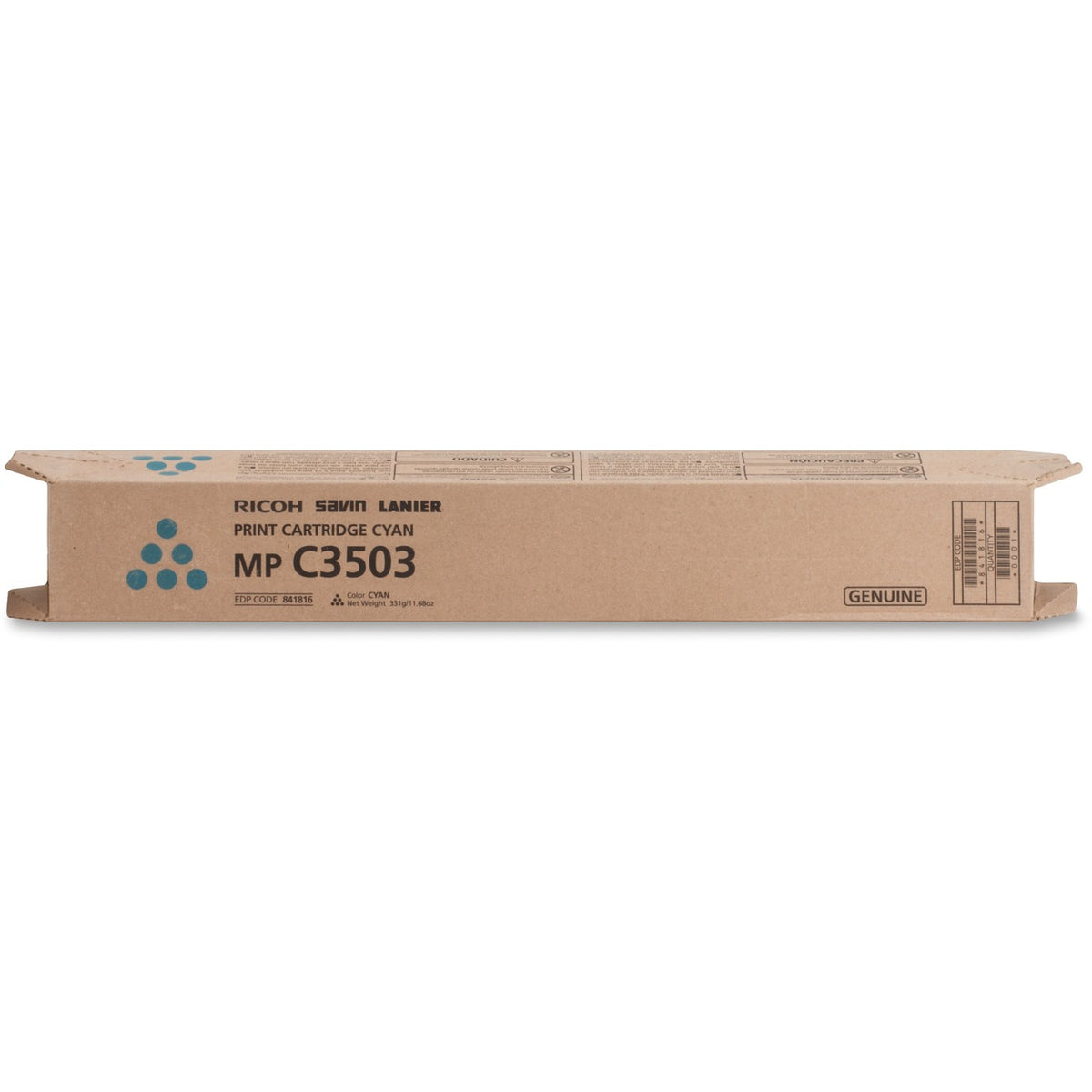 Ricoh Original Laser Toner Cartridge - Cyan - 1 Each