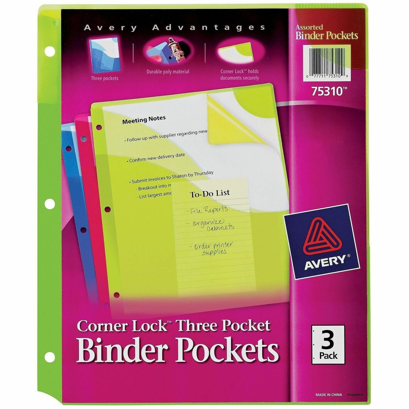 Avery Sleeve Plastic Crnrlock Ast
