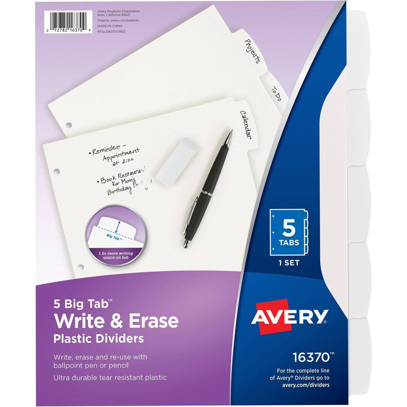 Avery Dividers Write-On 5Tab We