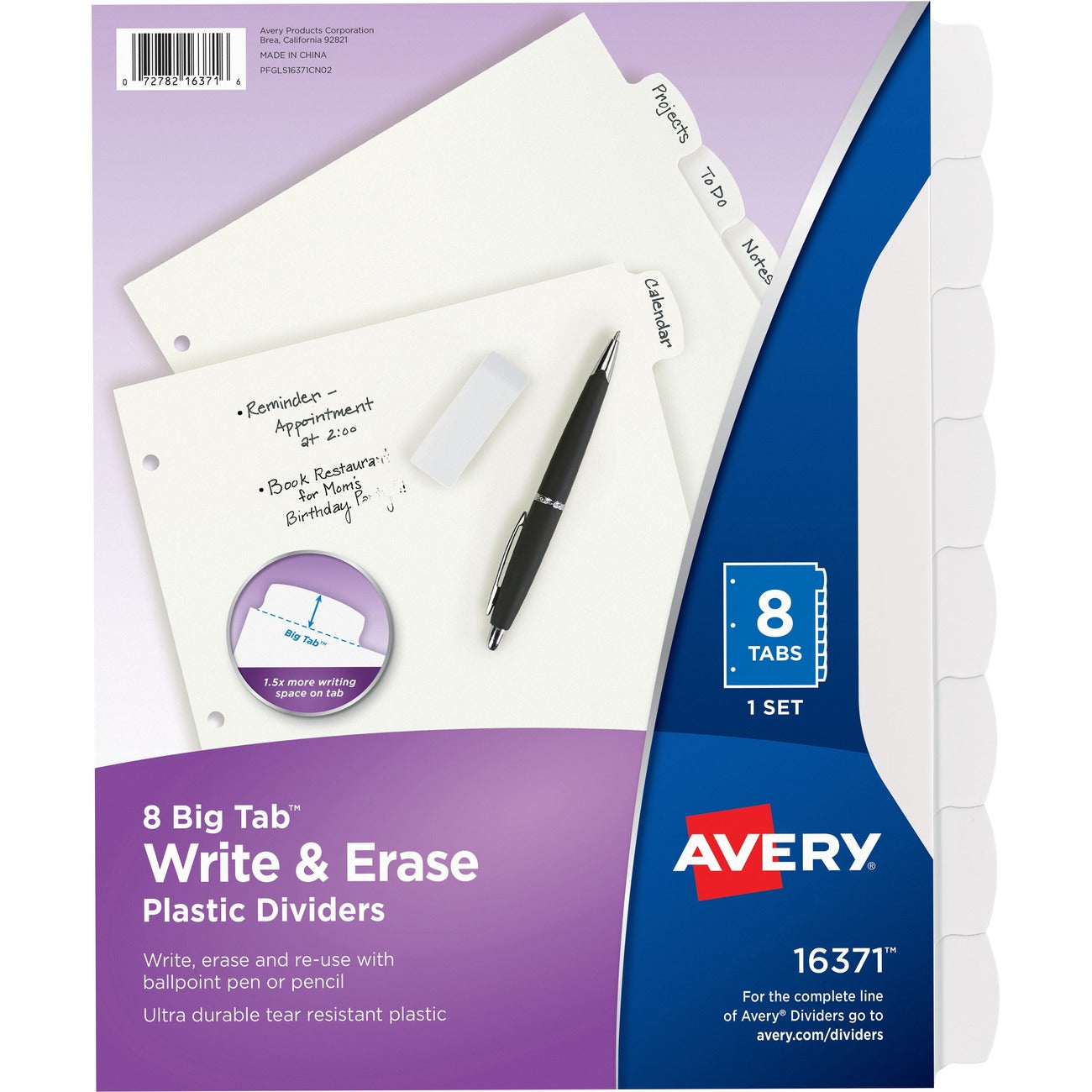 Avery Dividers Write-On 8Tab We