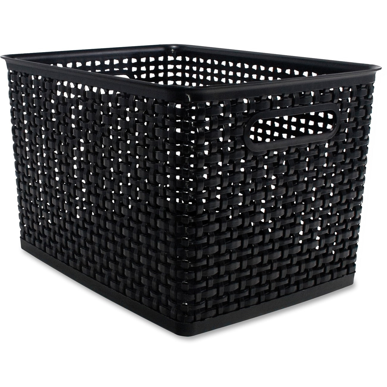 Advantus Bin Plastic Wve Lge 2/Pk Bk