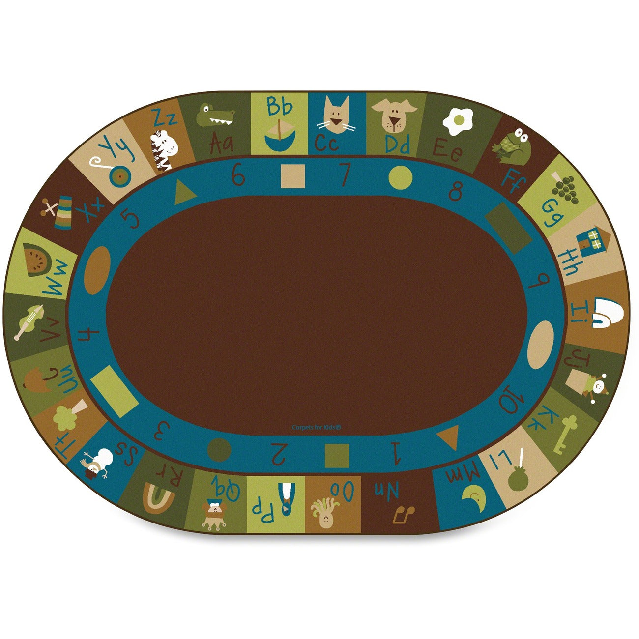 Rug Lrnblock Nat 6X9 Oval