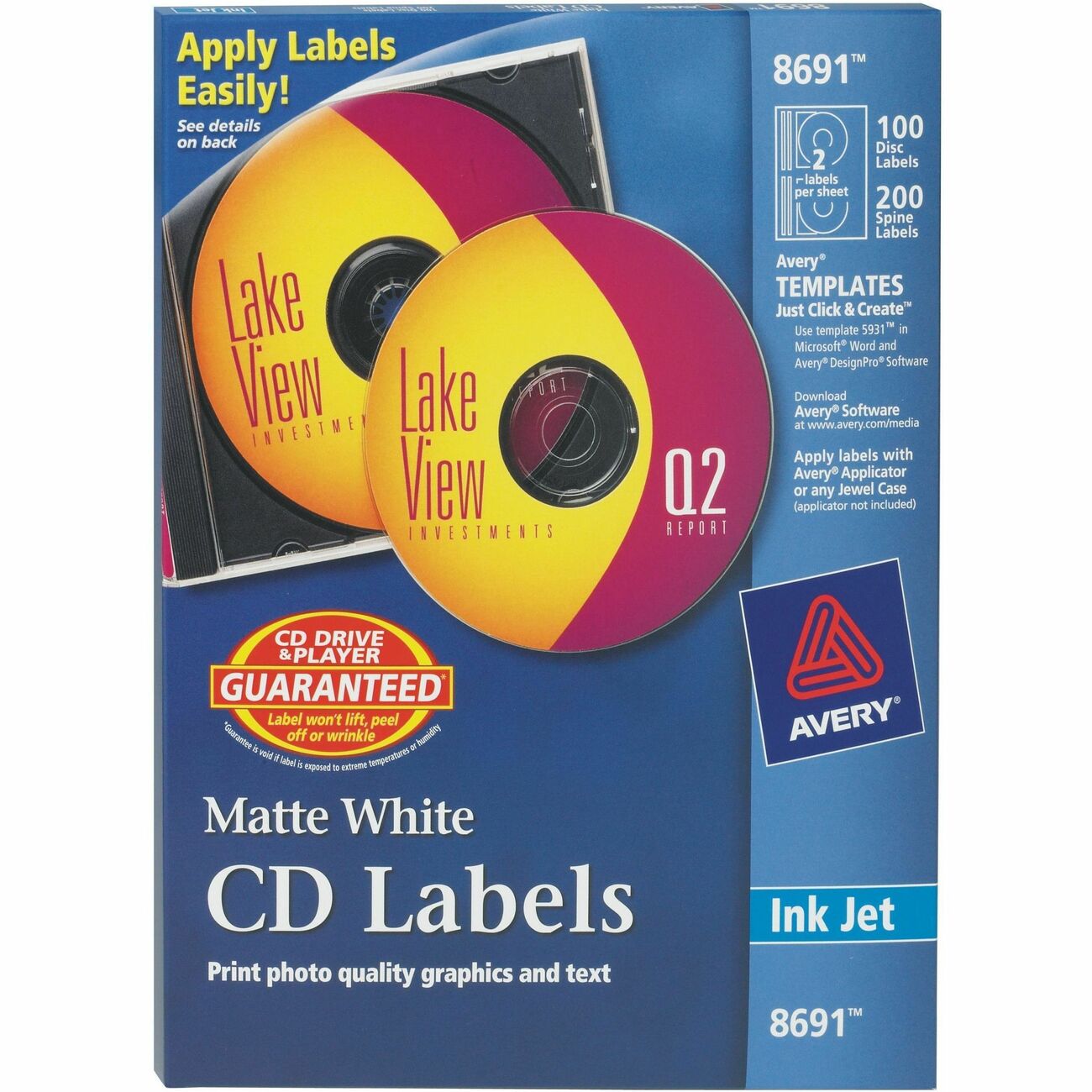 Avery Label Cd Inkjt Matte We 100
