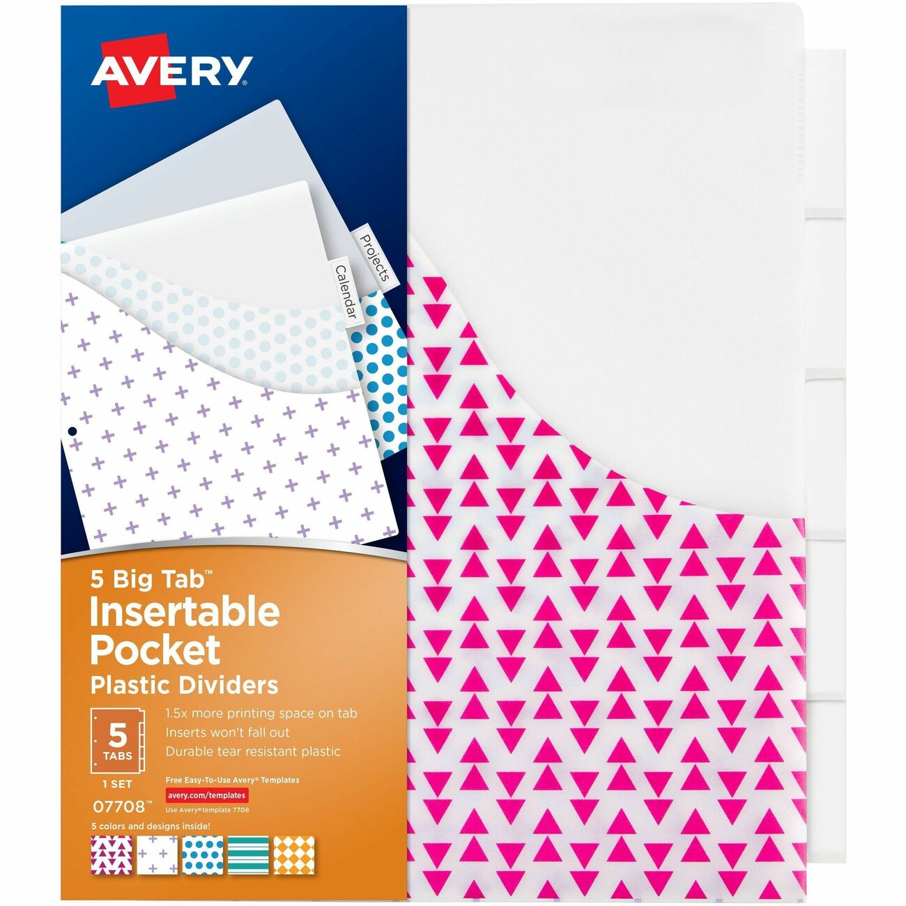 Avery Plastic Dividers, 5-Tab