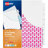 Avery&reg; Big Tab Plastic Dividers with Pockets, 8-Tab