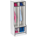 Coat Locker 2 Section with Step Black
