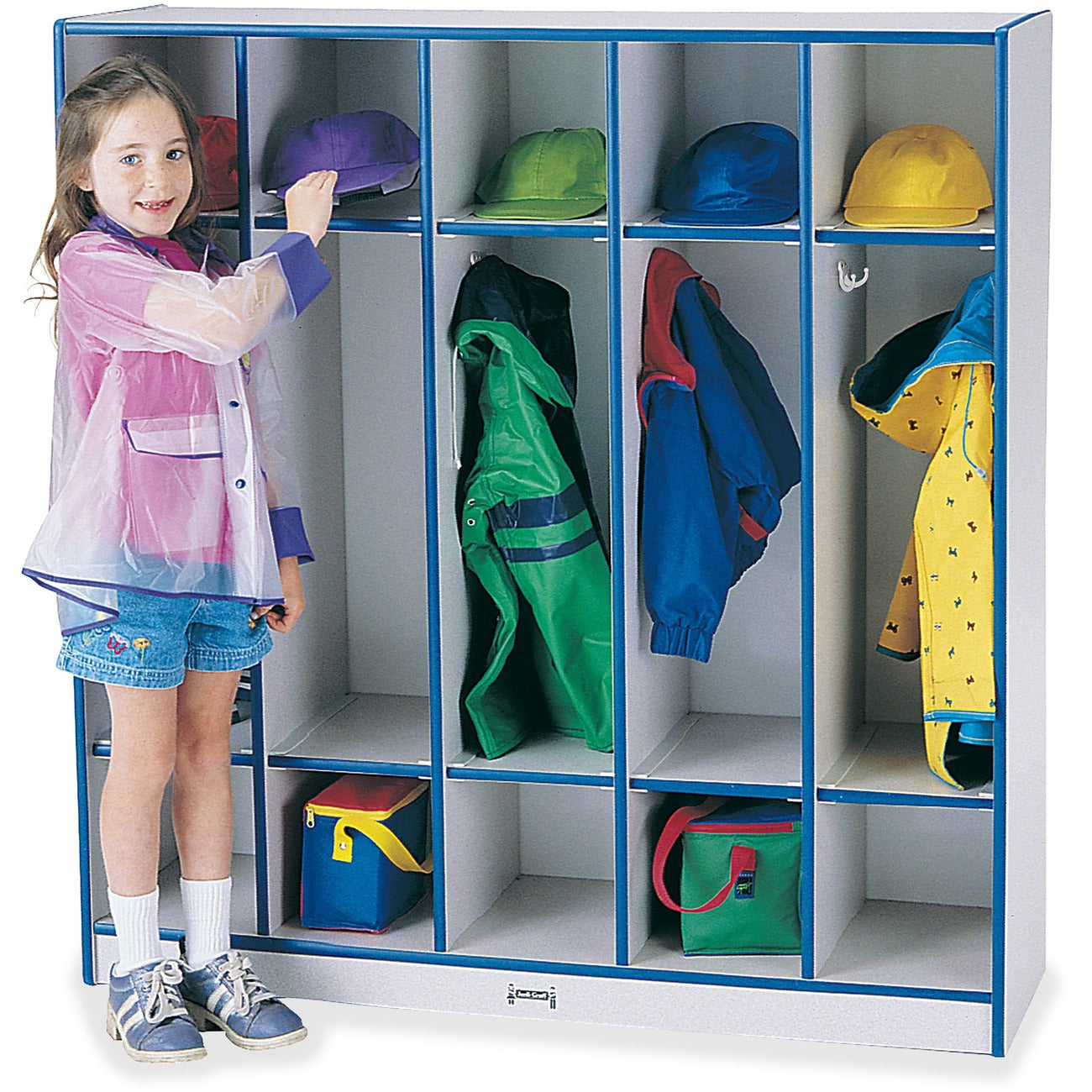 Coat Locker 5 Section Blue
