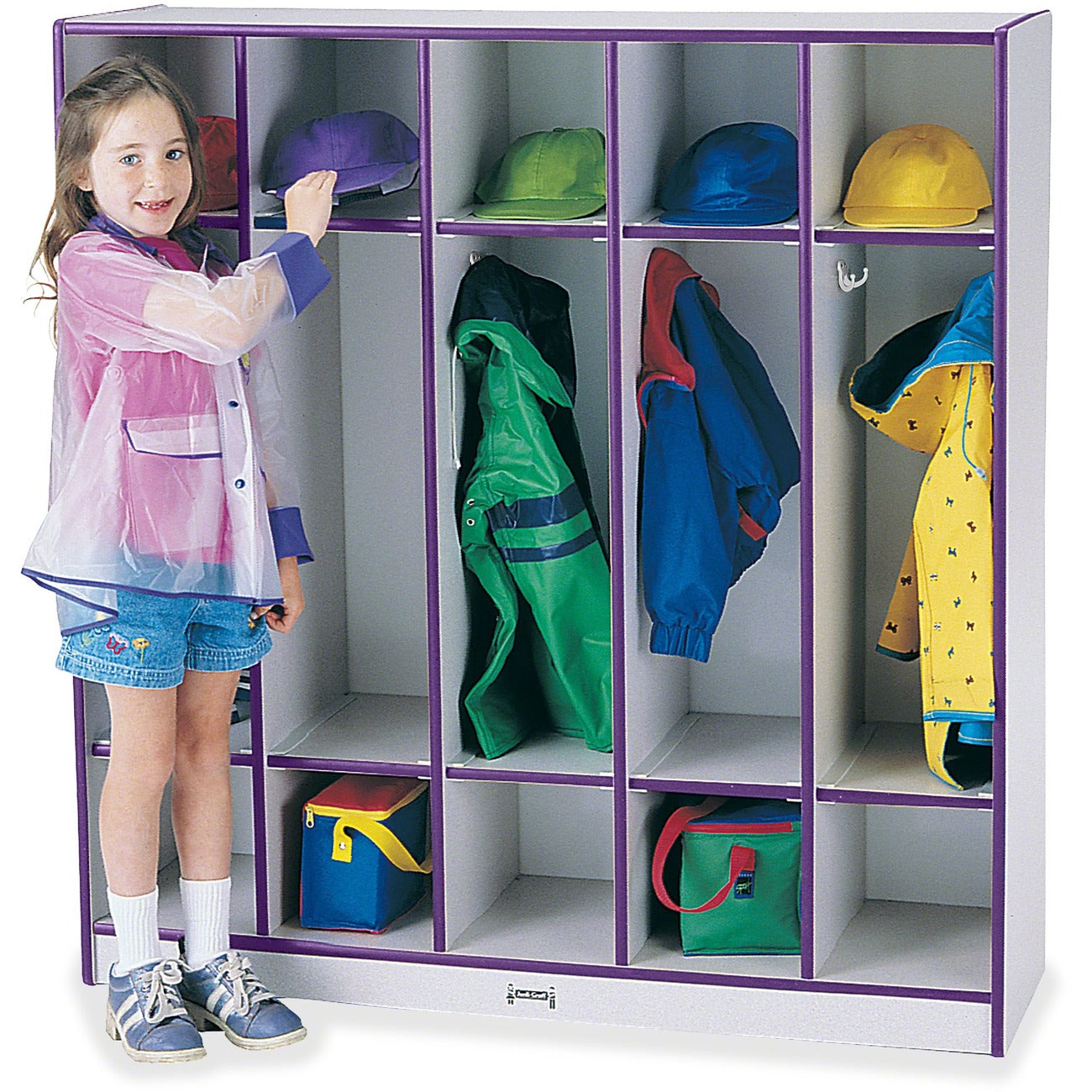 Coat Locker 5 Section Purple