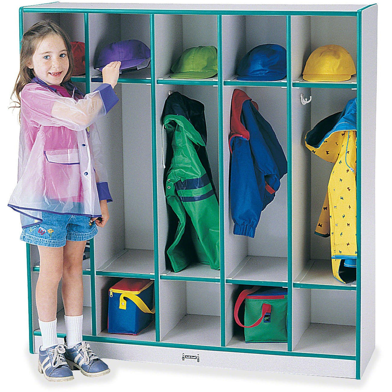 Coat Locker 5 Section Teal