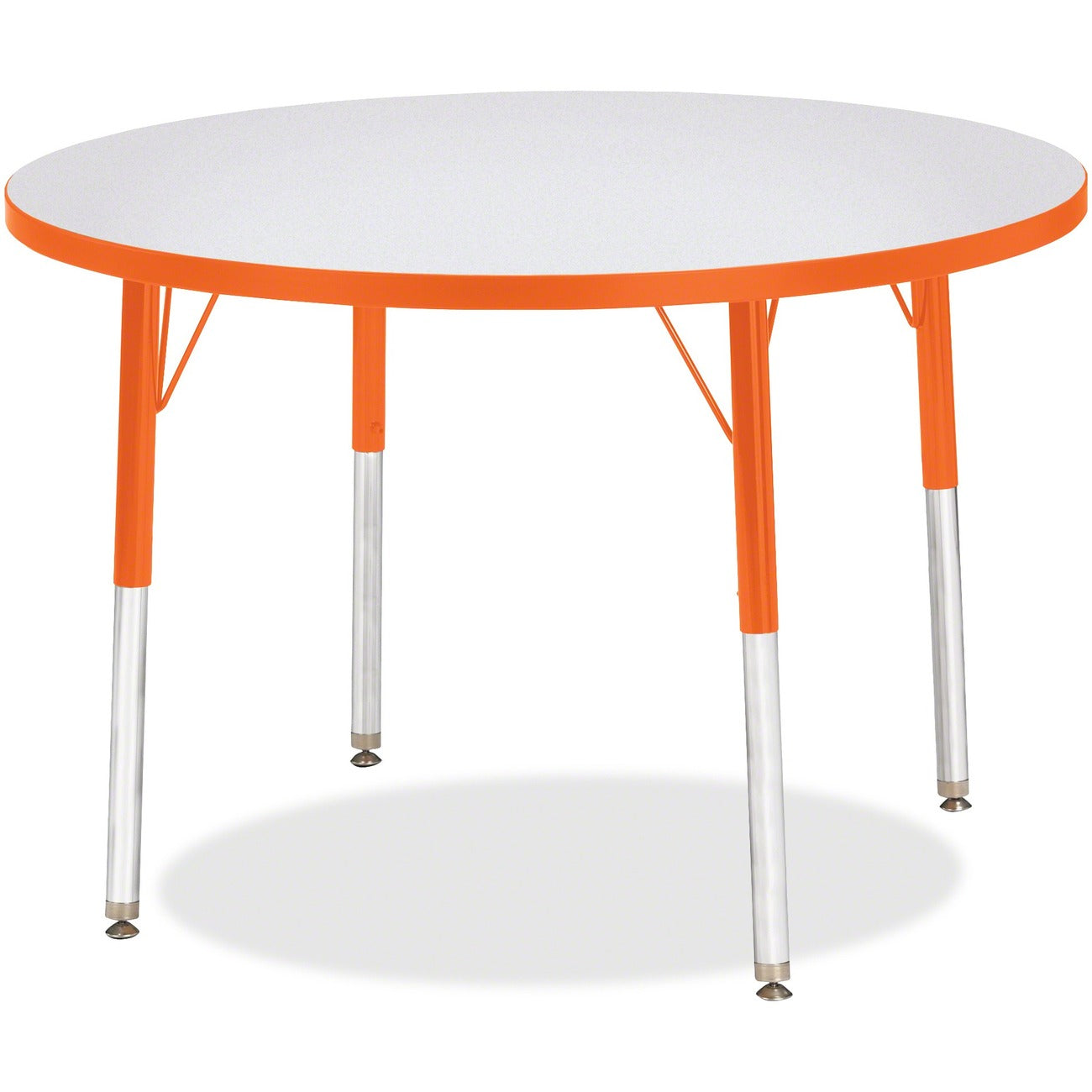 Activity Table 36 inch Round Gray Orange