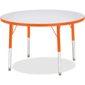 Activity Table 36 inch Round Gray Orange