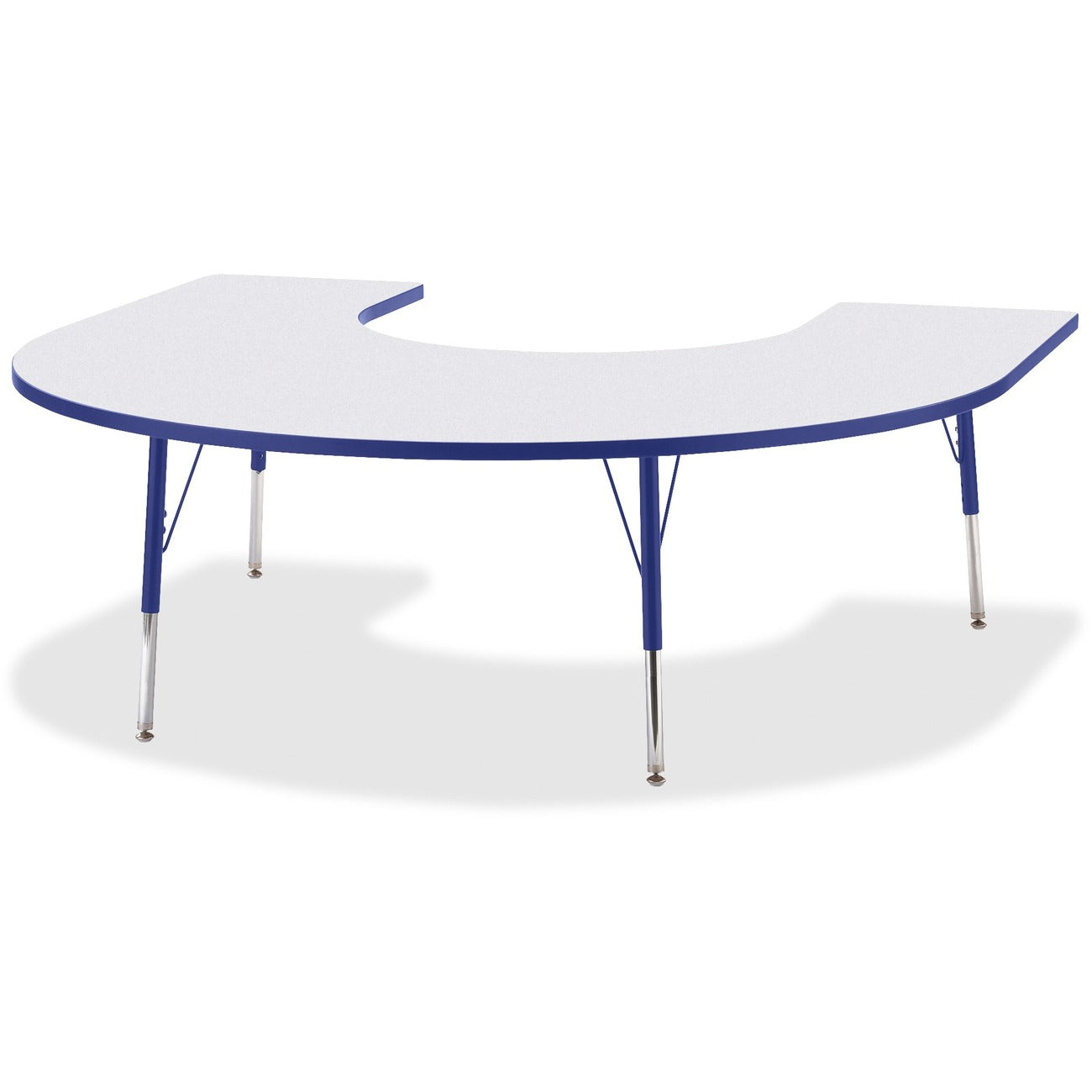 Horseshoe Table 60x66 Gray Blue