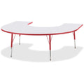 Horseshoe Table 60x66 Gray Red