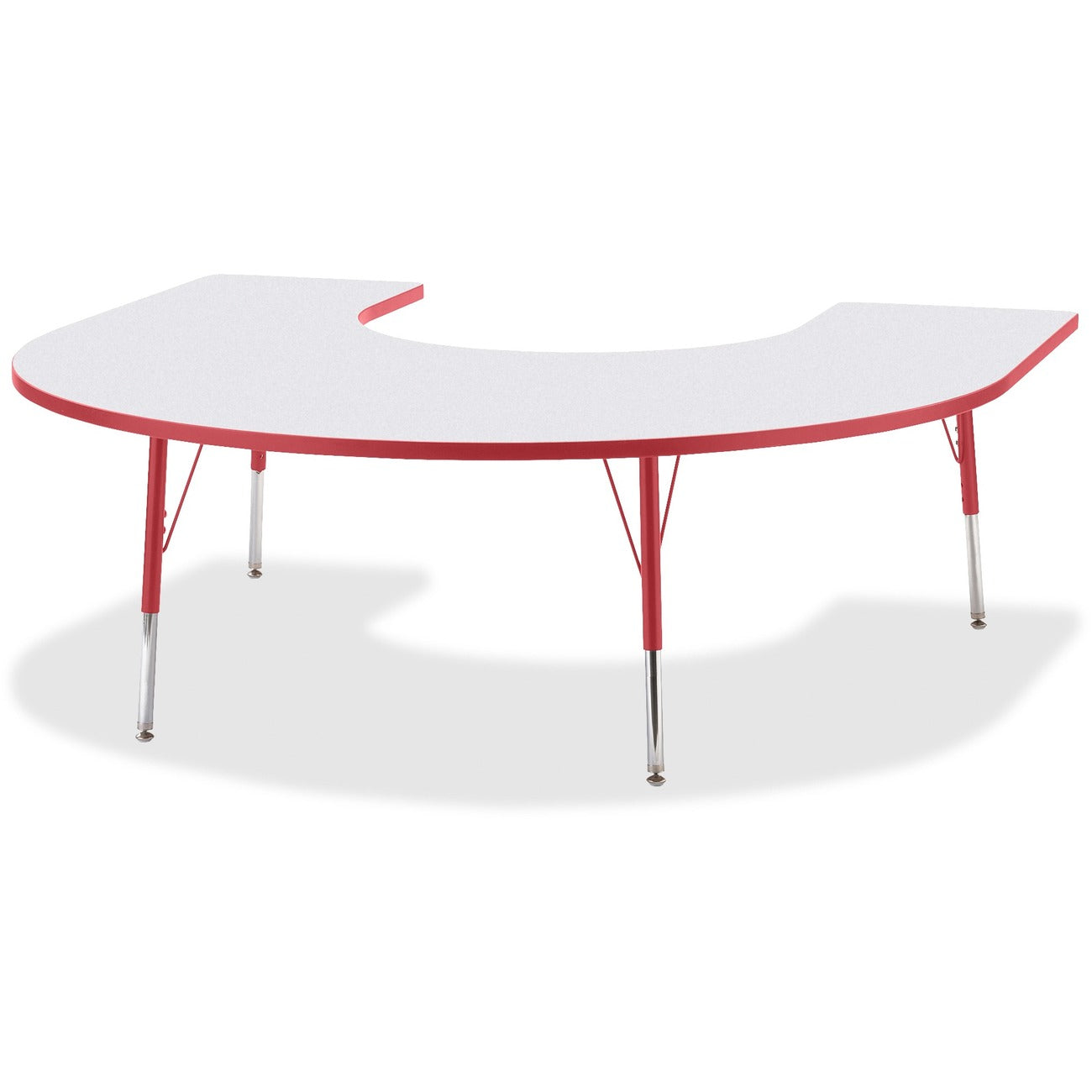 Horseshoe Table 60x66 Gray Red
