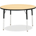 Activity Table 42 inch Round Maple Black