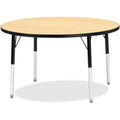 Activity Table 42 inch Round Maple Black