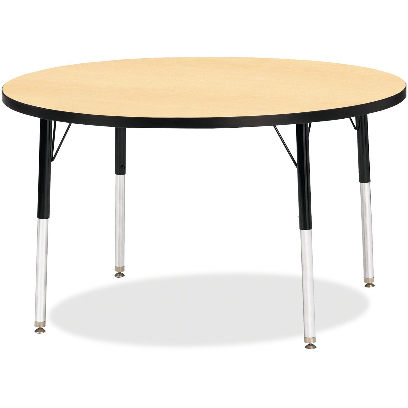 Activity Table 42 inch Round Maple Black